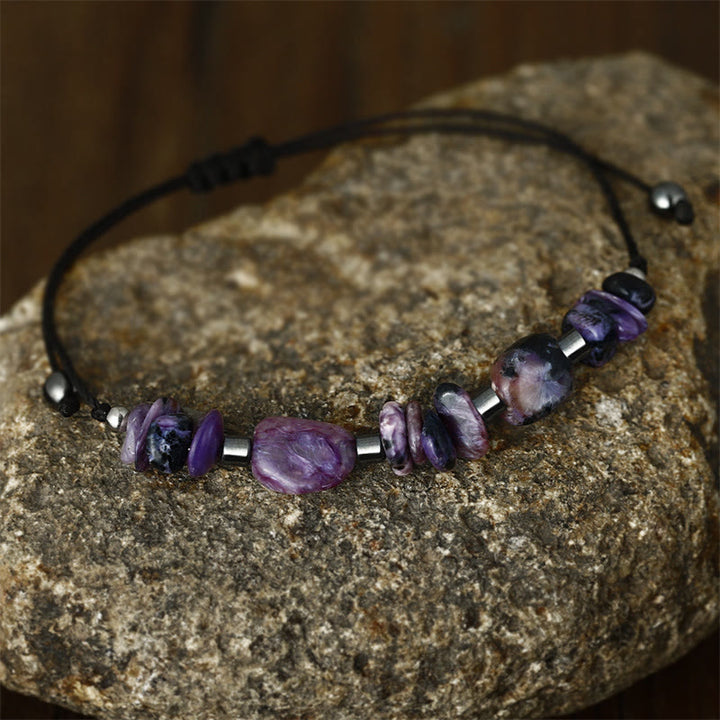 瞬間を生きるBuddha Stonesチャロアイト ヘマタイト パワフルブレスレット