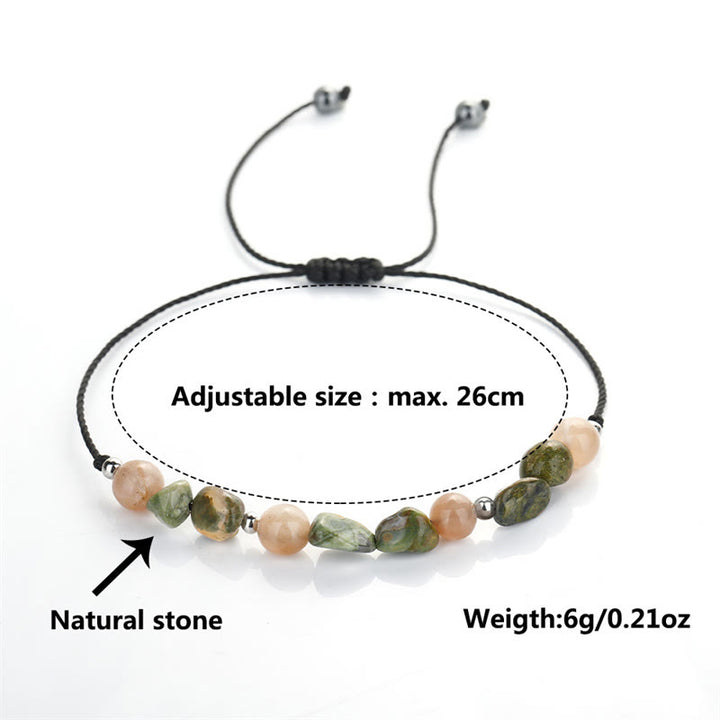Buddha Stonesあなたは素晴らしい 流紋岩の太陽石 ポジティブブレスレット