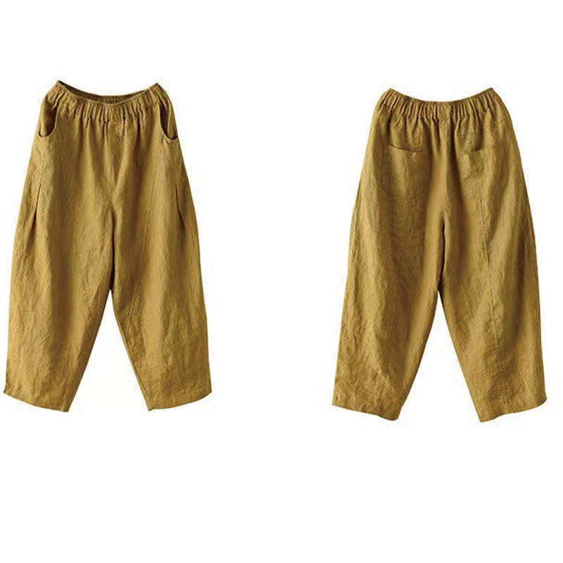 Buddha Stones夏 カジュアル スプライシング 無地デザイン レディース ハーレムパンツ ポケット付き - image 11