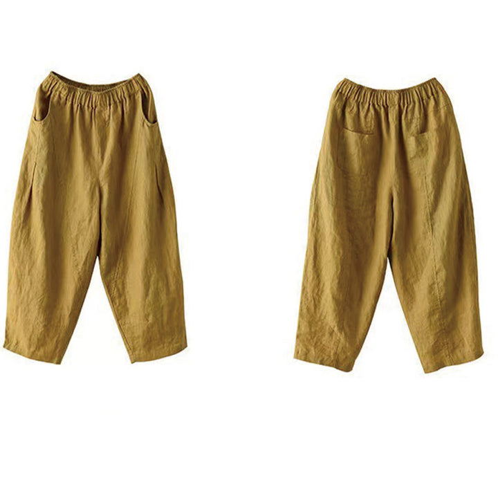 Buddha Stones夏 カジュアル スプライシング 無地デザイン レディース ハーレムパンツ ポケット付き - image 11