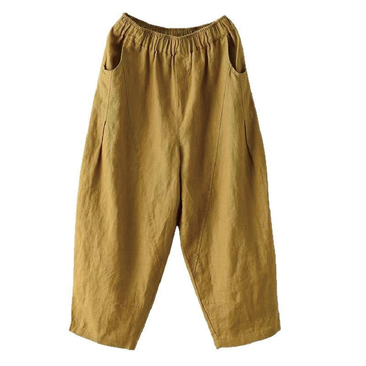 Buddha Stones夏 カジュアル スプライシング 無地デザイン レディース ハーレムパンツ ポケット付き - image 10