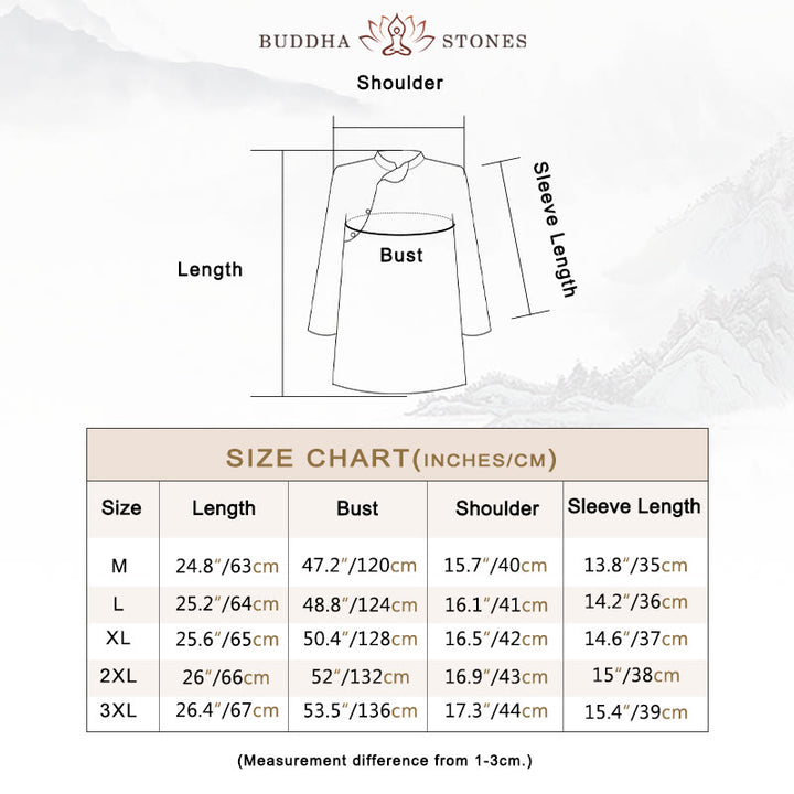 Buddha Stonesプラスサイズ ブルー ジャカランダ フラワー デザイン 七分袖 ラミー リネン シャツ - image 5