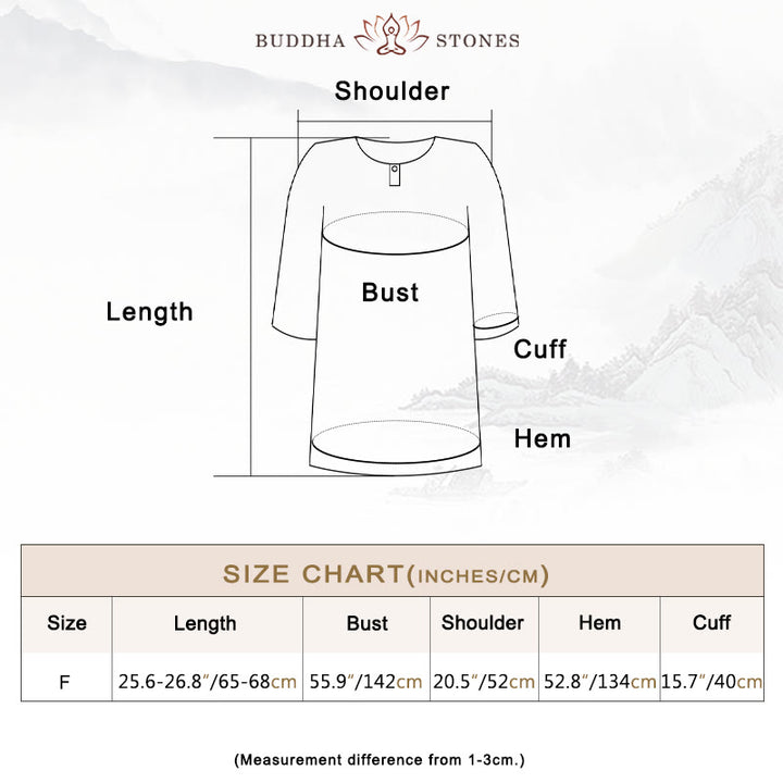 Buddha Stonesカジュアル ハーフスリーブ ラミー リネン コットン Tシャツ - image 3
