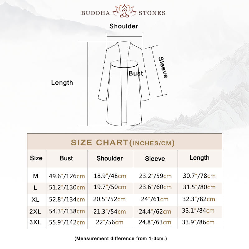 Buddha Stones秋 シンプル カジュアル コットンリネン メンズ ミドル丈コート 服 - image 6