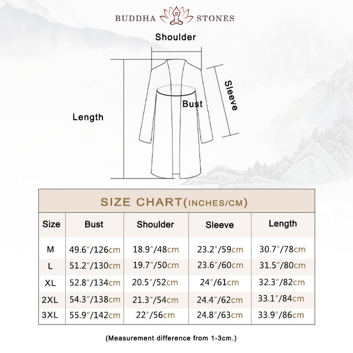 Buddha Stones秋 シンプル カジュアル コットンリネン メンズ ミドル丈コート 服 - image 6