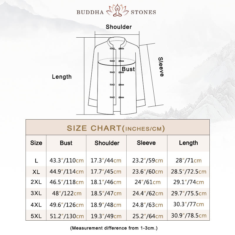 Buddha Stonesと中国の旧正月服、花柄、竹、無地、カエルボタン、唐装、綿、メンズジャケット、ポケット付きシャツ - image 3