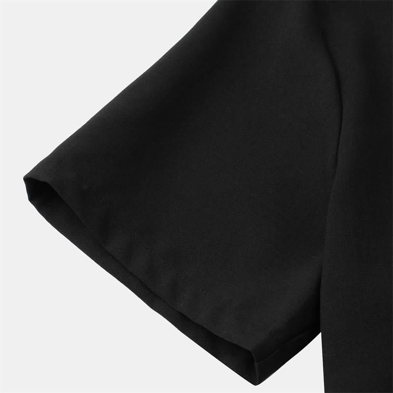 Buddha Stones夏 メンズ ボタン プレーン 半袖 コットンシャツ ポケット付き - image 10