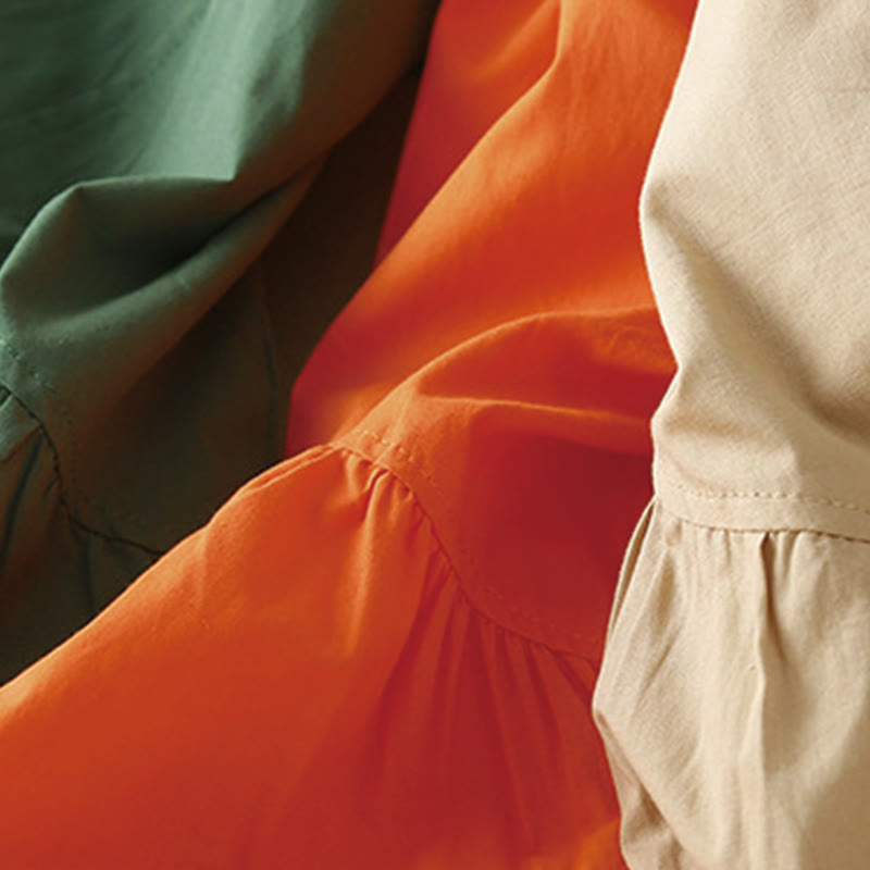 Buddha Stonesカジュアル ピュアカラーデザイン 半袖 Vネック コットン ミディドレス ポケット付き - image 19