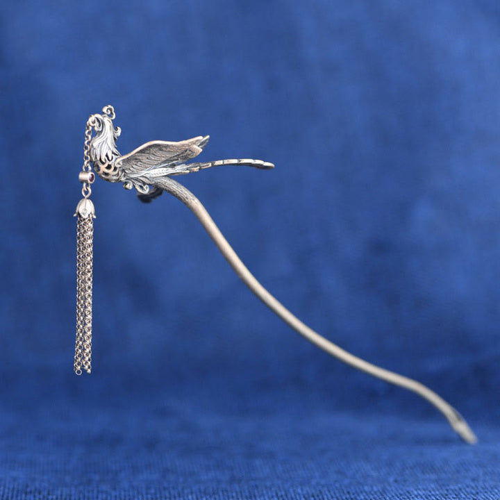 Buddha Stones925スターリングシルバー フェニックスタッセル プロテクションヘアピン - image 1