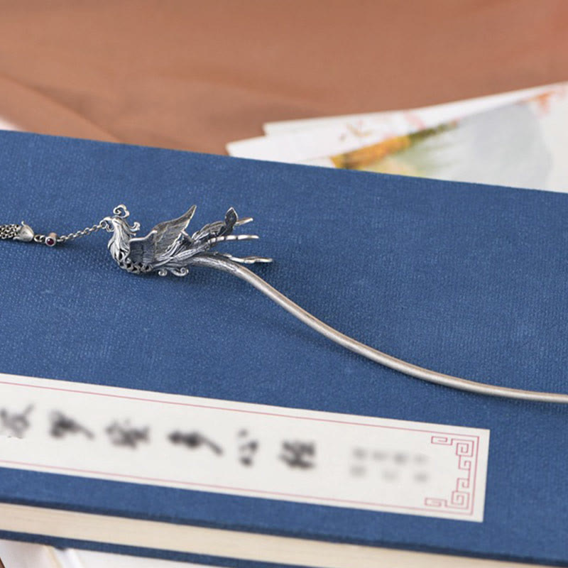 Buddha Stones925スターリングシルバー フェニックスタッセル プロテクションヘアピン - image 3