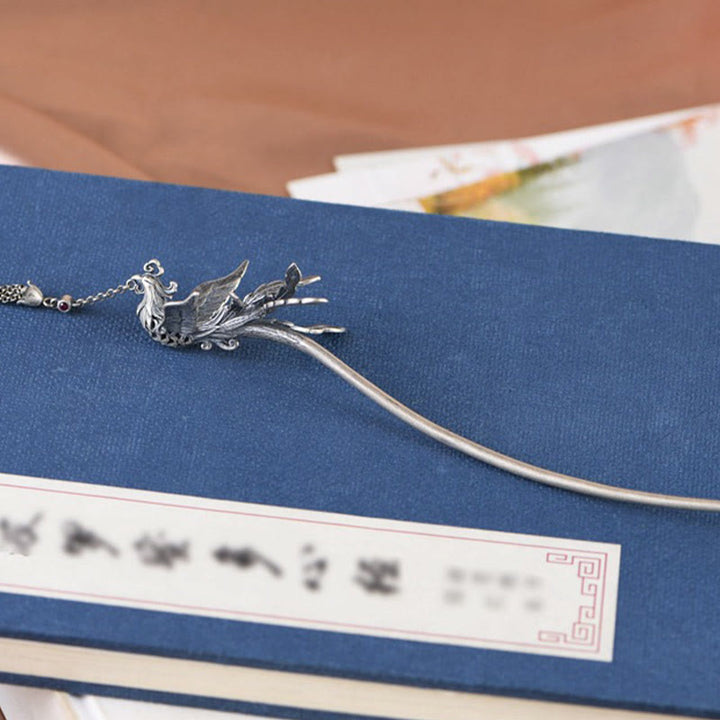 Buddha Stones925スターリングシルバー フェニックスタッセル プロテクションヘアピン - image 3