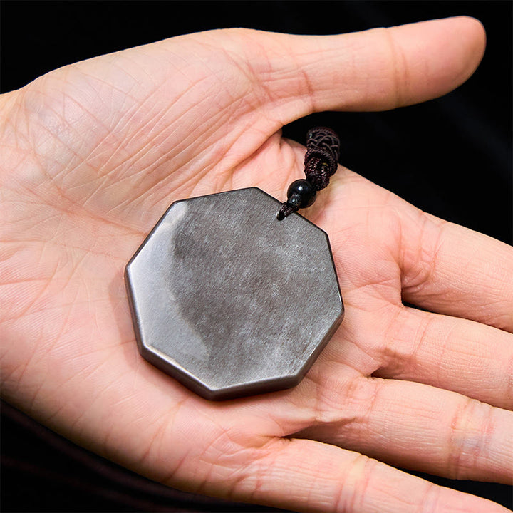 Buddha Stonesシルバー シーン オブシディアン 八卦 陰陽 シンボル 守護 ネックレス ペンダント - image 10