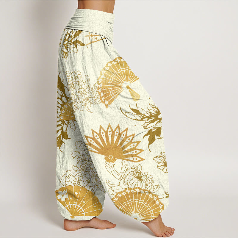 Buddha Stones花柄レディース伸縮性ウエストハーレムパンツ - image 10