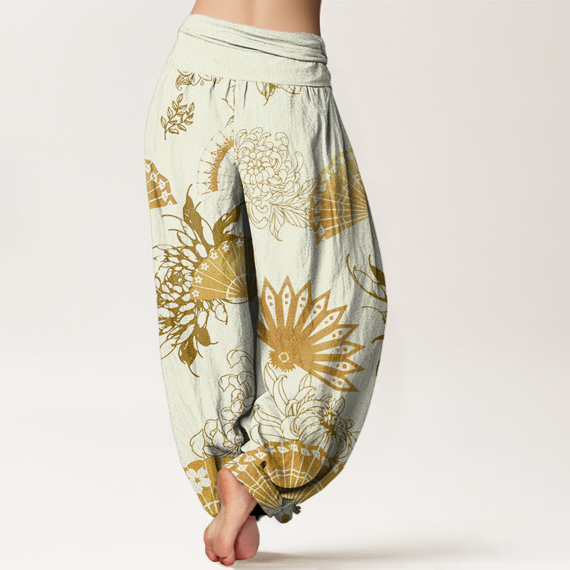 Buddha Stones花柄レディース伸縮性ウエストハーレムパンツ - image 9