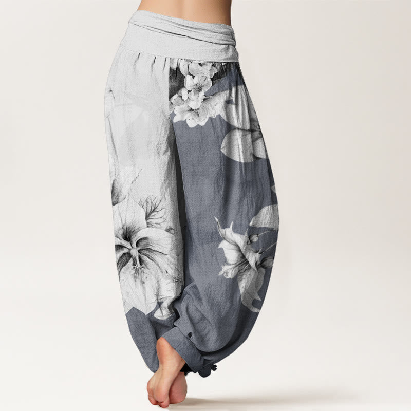 Buddha Stonesコットン カメリア柄 レディース 伸縮性ウエスト ハーレムパンツ - image 5