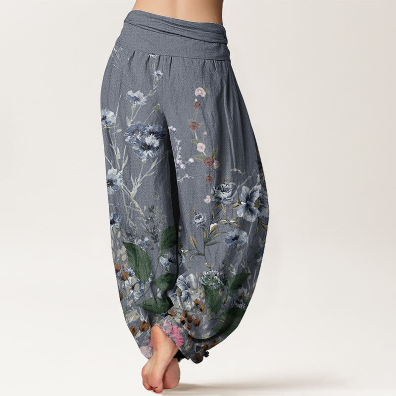 Buddha Stonesヤグルマギク コスモローズ柄 レディース 伸縮性ウエスト ハーレムパンツ - image 6