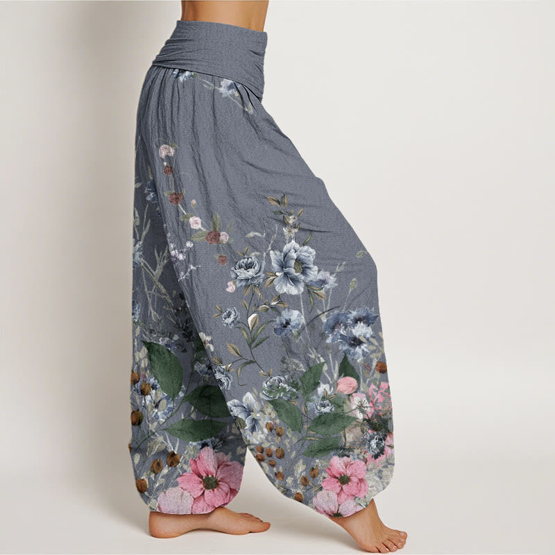 Buddha Stonesヤグルマギク コスモローズ柄 レディース 伸縮性ウエスト ハーレムパンツ - image 7