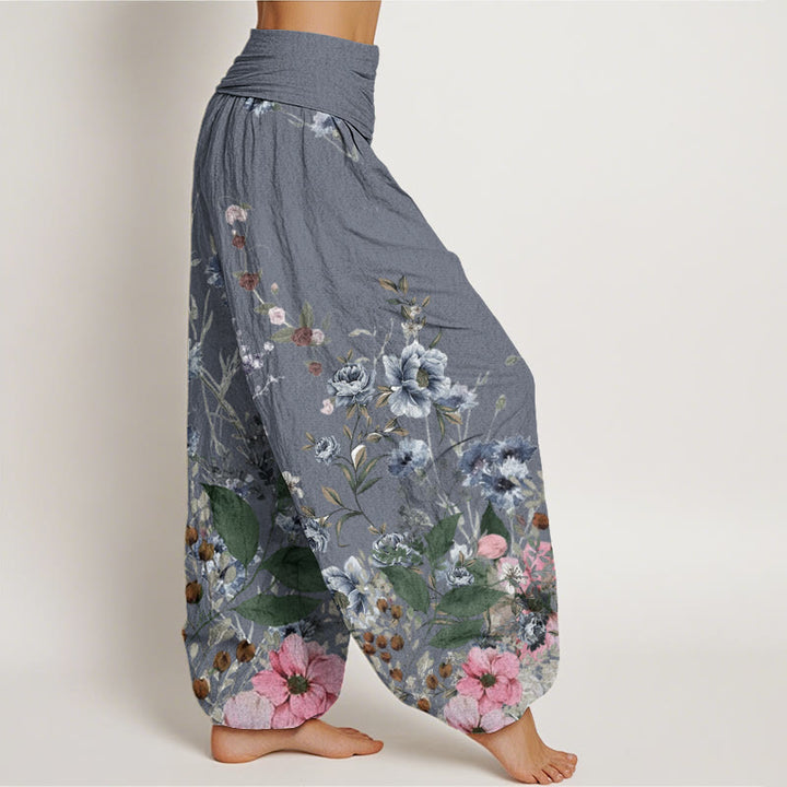 Buddha Stonesヤグルマギク コスモローズ柄 レディース 伸縮性ウエスト ハーレムパンツ - image 7