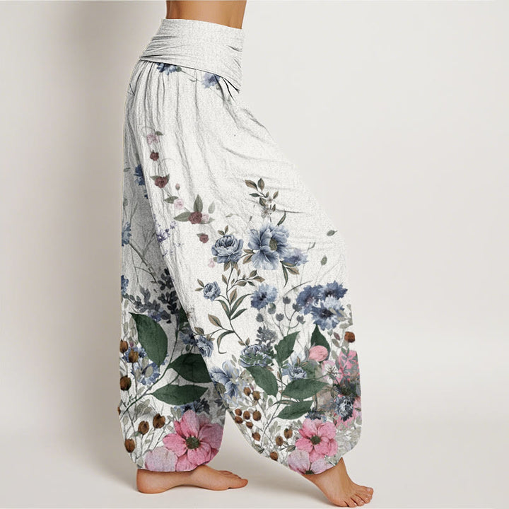 Buddha Stonesヤグルマギク コスモローズ柄 レディース 伸縮性ウエスト ハーレムパンツ - image 10