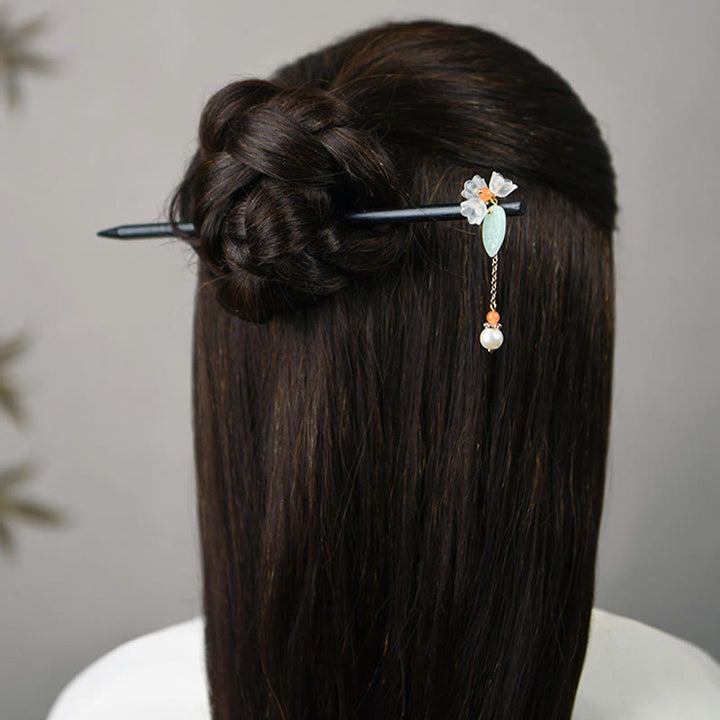Buddha Stones黒檀 リュウリ スズラン 勇気のヘアピン