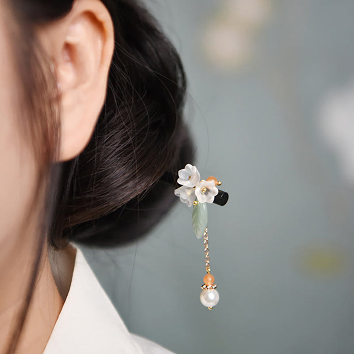 Buddha Stones黒檀 リュウリ スズラン 勇気のヘアピン