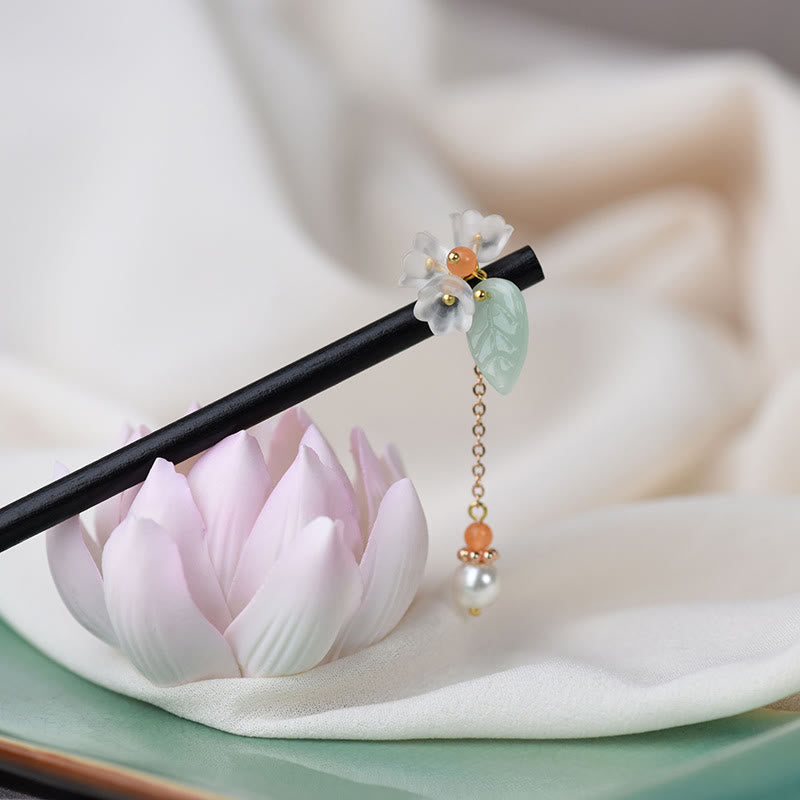 Buddha Stones黒檀 リュウリ スズラン 勇気のヘアピン