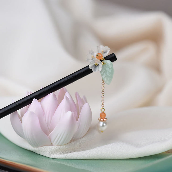 Buddha Stones黒檀 リュウリ スズラン 勇気のヘアピン