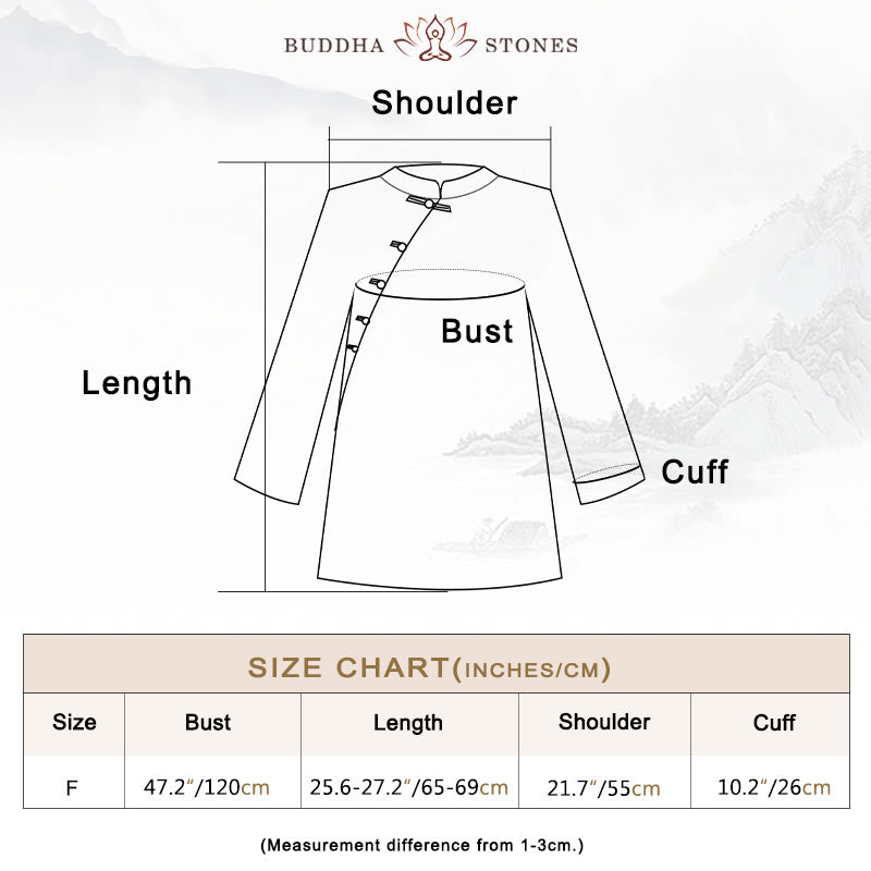 Buddha Stonesラミーリネンブラウスレディースシャツトップス中国漢服スタイル - image 3