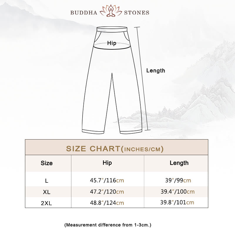 Buddha Stones無地 コットンリネン レディース ポケット付きパンツ - image 3