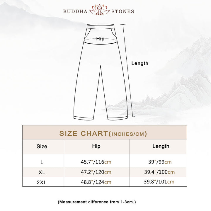 Buddha Stones無地 コットンリネン レディース ポケット付きパンツ - image 3