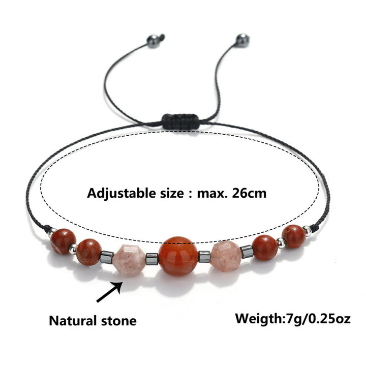 Buddha Stonesは、あなたができると信じています。カーネリアン、レッドジャスパー、ヘマタイト、サンストーンのポジティブなブレスレット