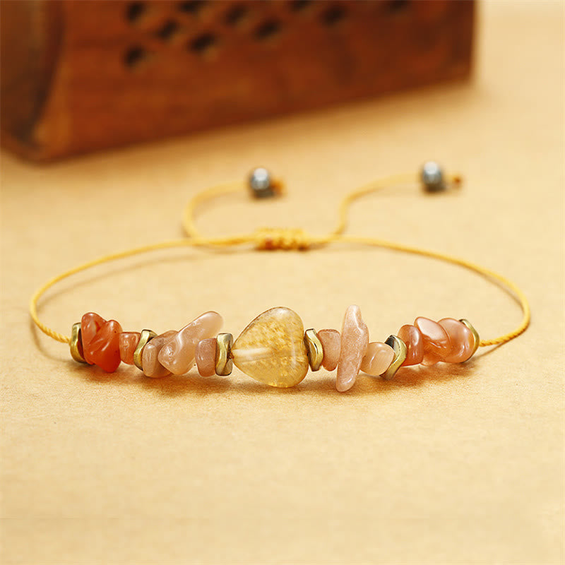 Buddha Stonesがあなたの魂を高めます シトリン カーネリアン 太陽石 幸福のブレスレット