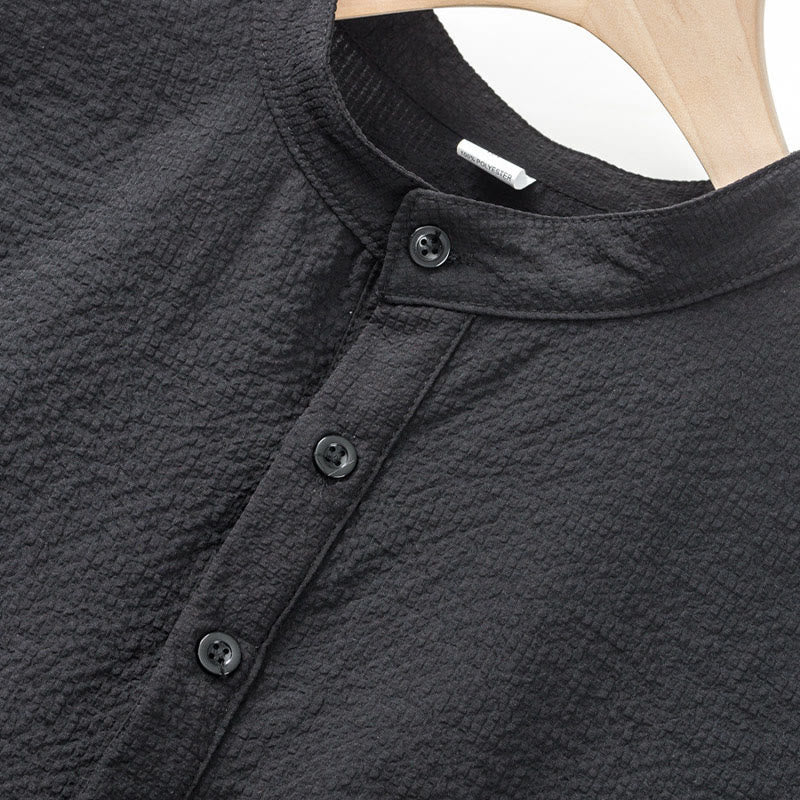 Buddha Stones無地ポロ チェック柄 ハーフボタン メンズ 半袖シャツ - image 12