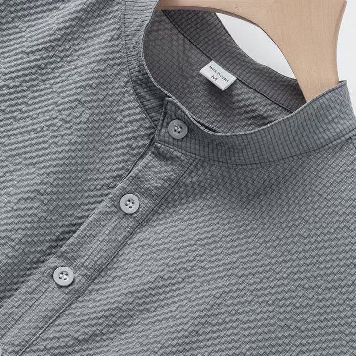 Buddha Stones無地ポロ チェック柄 ハーフボタン メンズ 半袖シャツ - image 19