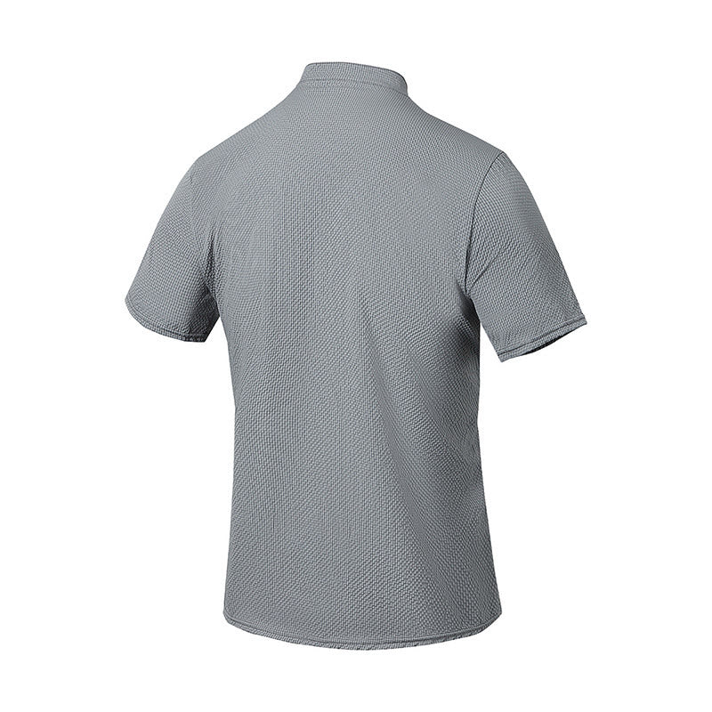 Buddha Stones無地ポロ チェック柄 ハーフボタン メンズ 半袖シャツ - image 17