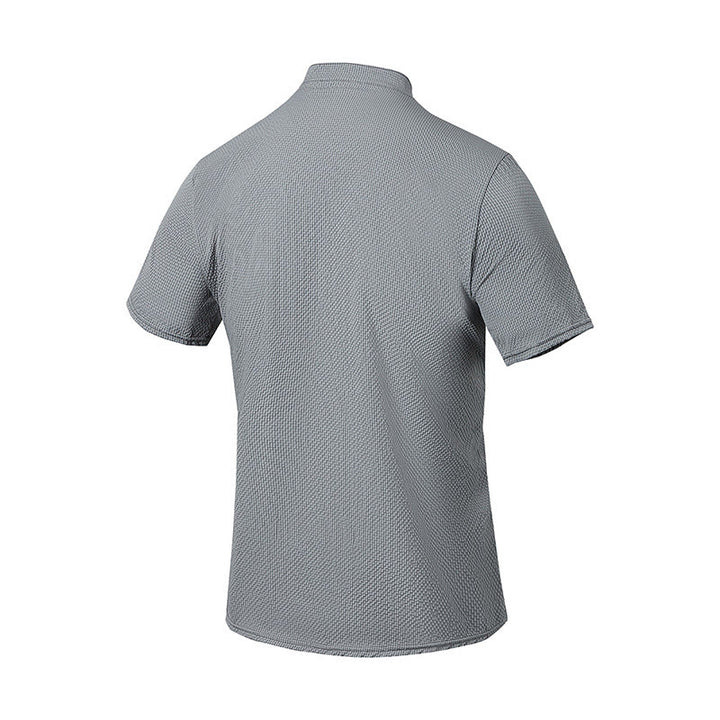 Buddha Stones無地ポロ チェック柄 ハーフボタン メンズ 半袖シャツ - image 17