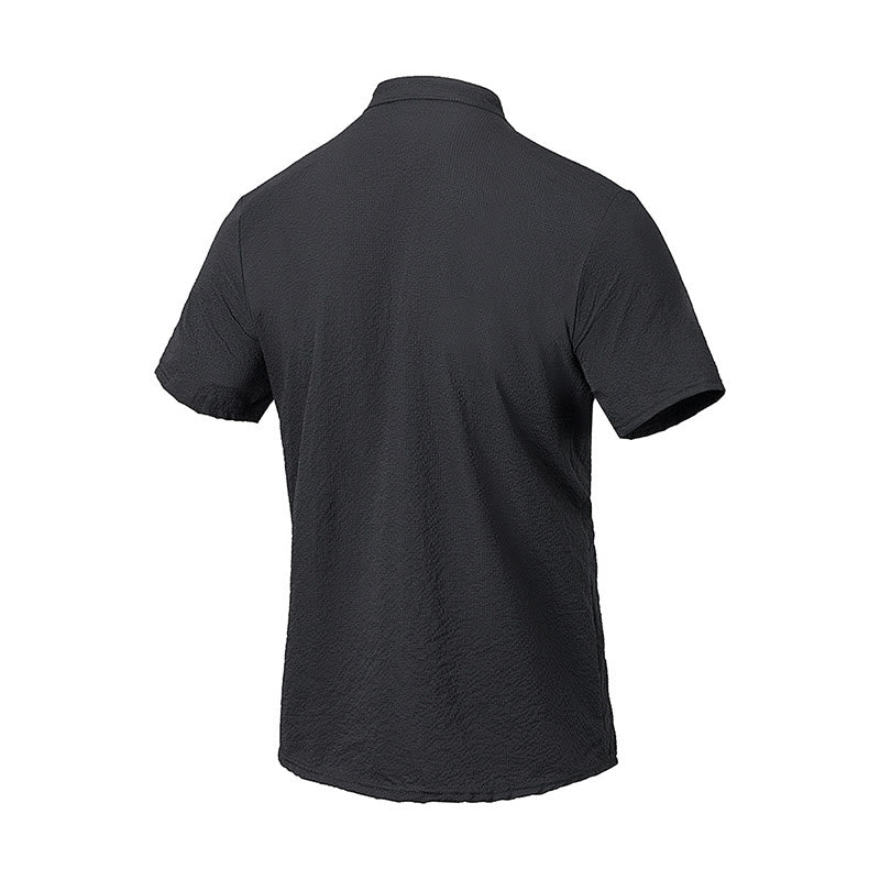 Buddha Stones無地ポロ チェック柄 ハーフボタン メンズ 半袖シャツ - image 10