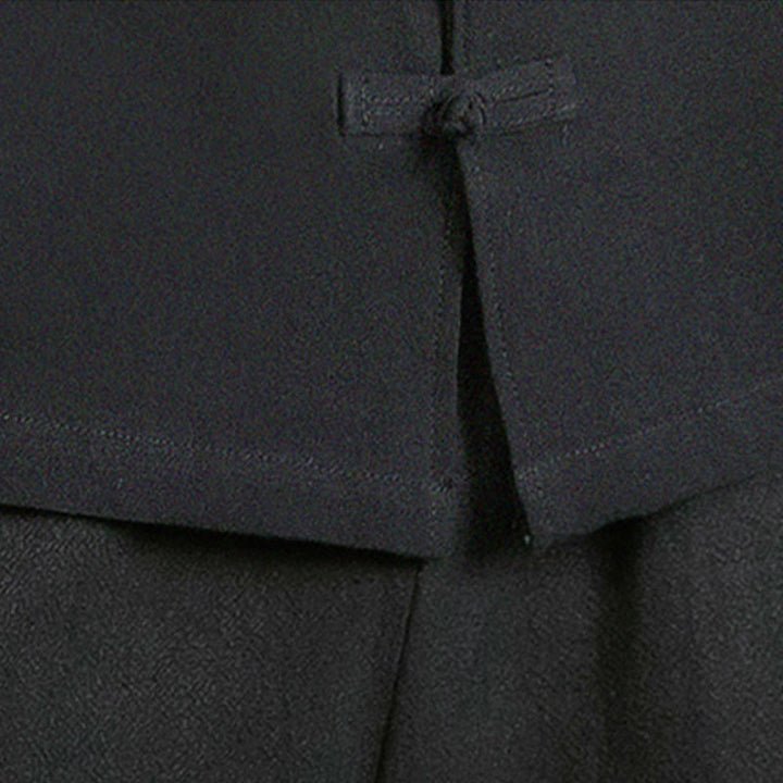 Buddha Stones唐装カエルボタン鶴刺繍長袖コットンメンズシャツ - image 27