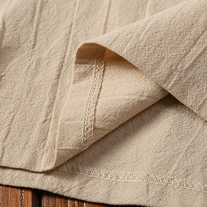 Buddha Stones 2点セット 無地 カエルボタン タンスーツ コットンリネン 半袖パンツ 衣類 メンズセット - image 7