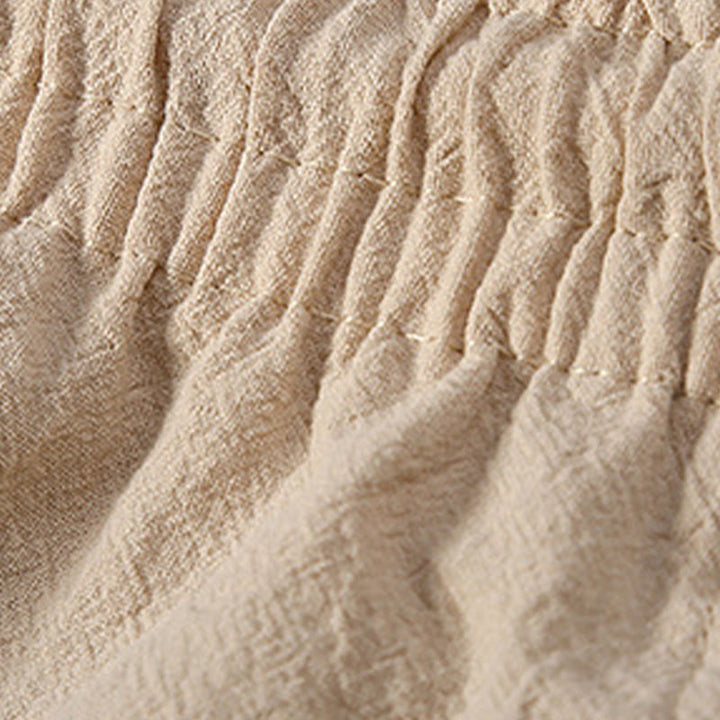 Buddha Stones 2点セット 無地 カエルボタン タンスーツ コットンリネン 半袖パンツ 衣類 メンズセット - image 11