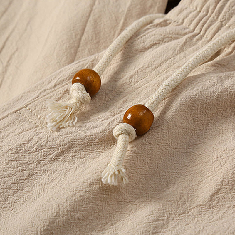 Buddha Stones 2点セット 無地 カエルボタン タンスーツ コットンリネン 半袖パンツ 衣類 メンズセット - image 10