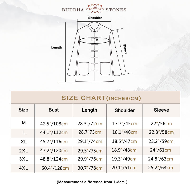 Buddha Stones瞑想カエルボタン唐草長袖シャツパンツメンズスーツ - image 3