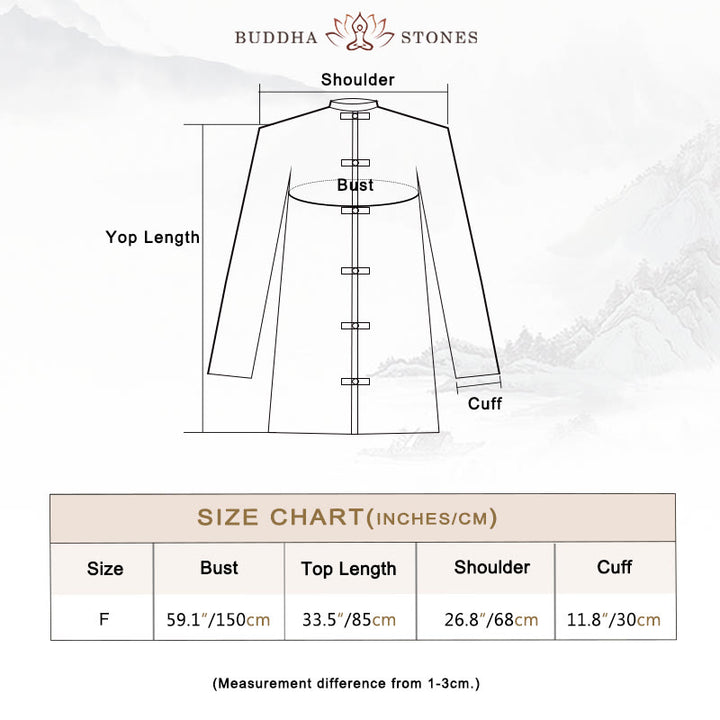 Buddha Stones無地 カエルボタンデザイン シャツ 禅 太極拳 瞑想用 トップス コットンリネン ジャケット - image 3