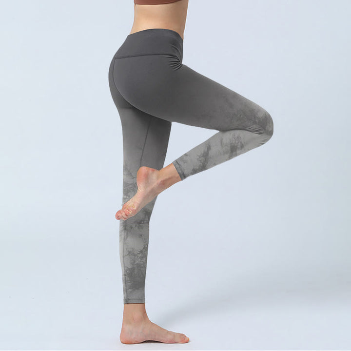 Buddha Stonesグラデーションフローラルプリント エクササイズレギンス レディース ヨガパンツ - image 5