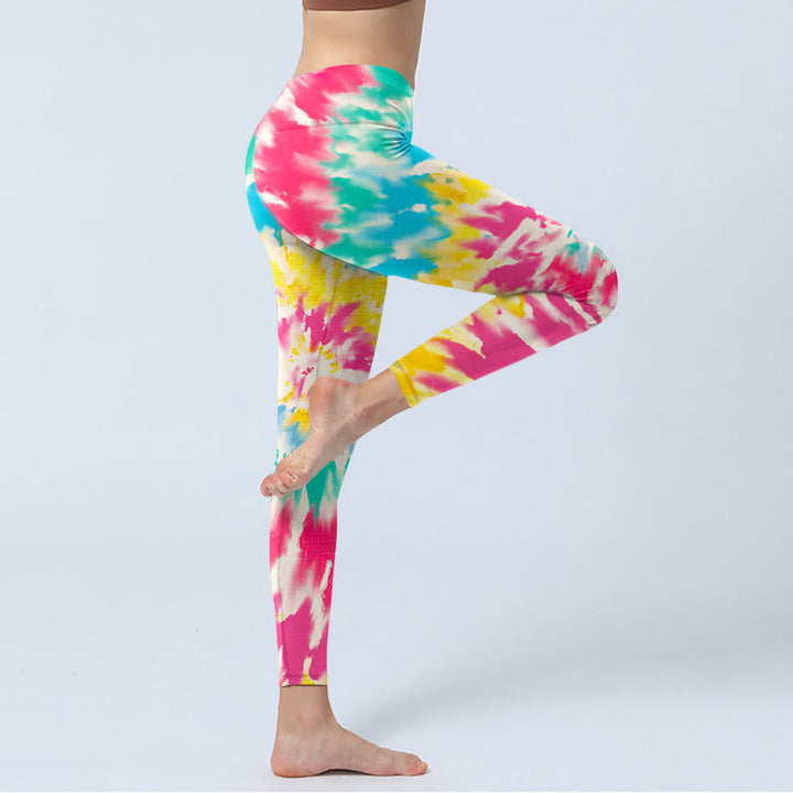 Buddha Stonesスパイラルシェイププリントエクササイズレギンスレディースヨガパンツ - image 5
