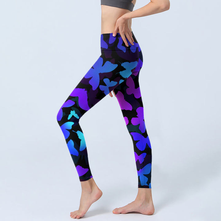 Buddha Stonesグラデーションバタフライプリントエクササイズレギンスレディースヨガパンツ - image 3