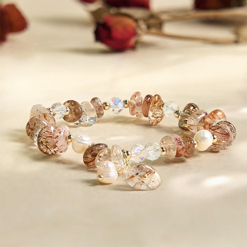 Buddha Stones天然スーパーセブン水晶 不規則小粒 ポジティブブレスレット