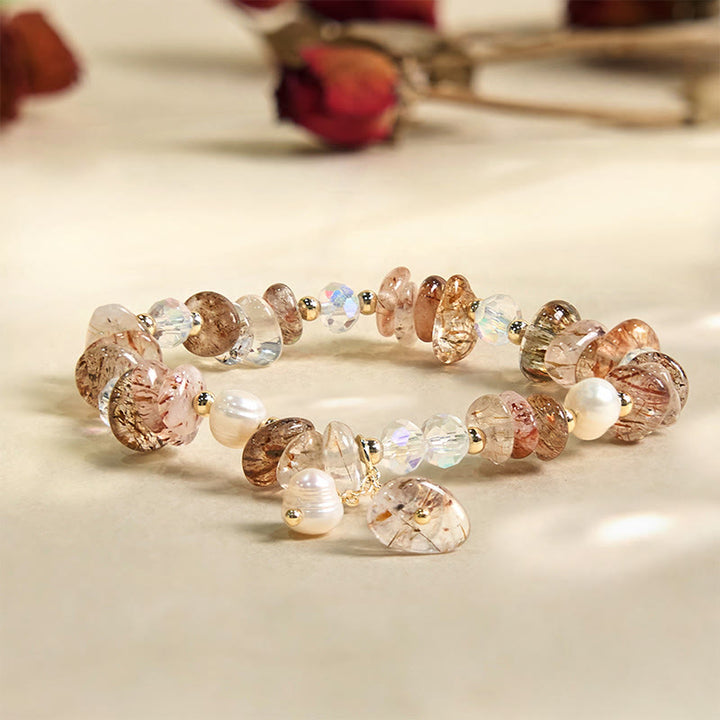 Buddha Stones天然スーパーセブン水晶 不規則小粒 ポジティブブレスレット