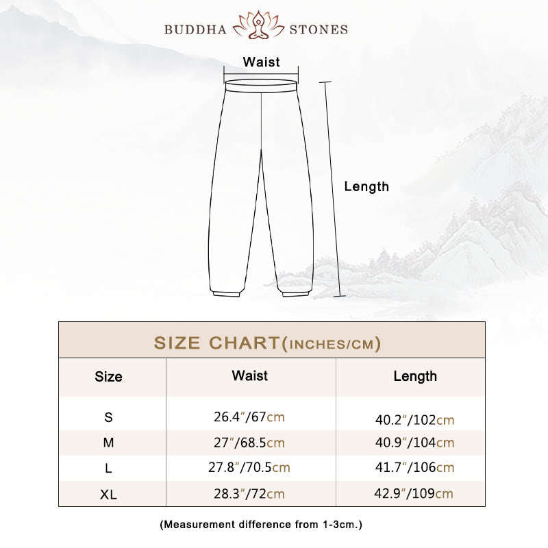 Buddha Stones 2点 Vネック 七分袖 シャツ トップ パンツ 瞑想 禅 太極拳 コットン リネン 衣類 レディース セット - image 4