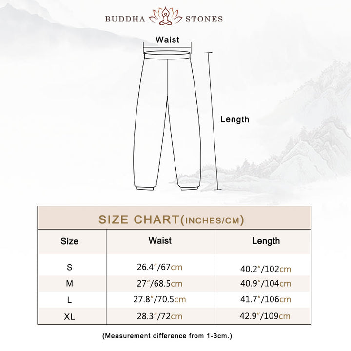 Buddha Stones 2点 Vネック 七分袖 シャツ トップ パンツ 瞑想 禅 太極拳 コットン リネン 衣類 レディース セット - image 4